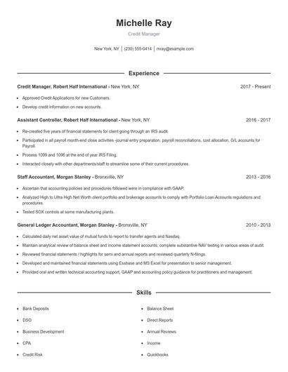 Resume example 1