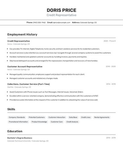 Resume example 2