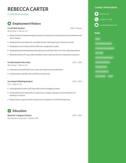 Credit Risk Analyst Resume