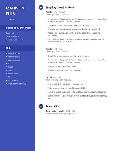 Creeler Resume