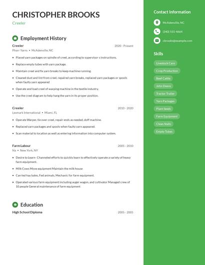Creeler Resume