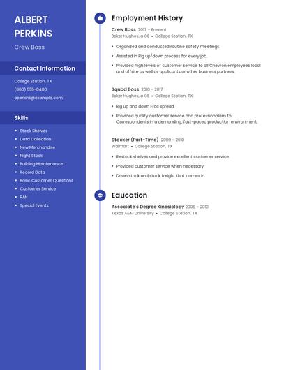 Crew Boss Resume