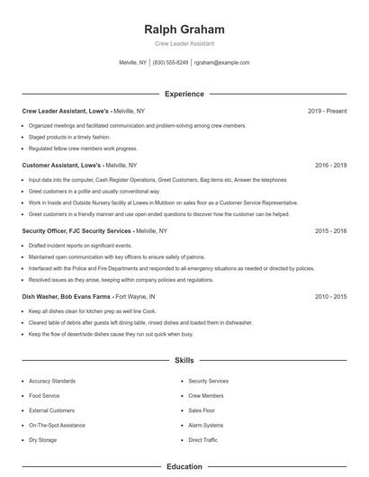 Resume example 1