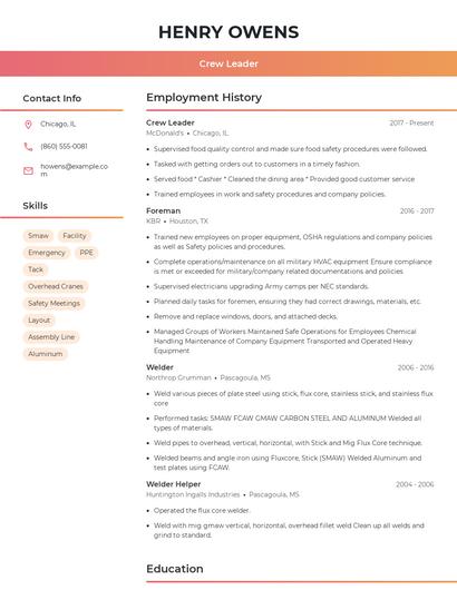 Resume example 3