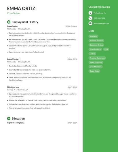 Resume example 4