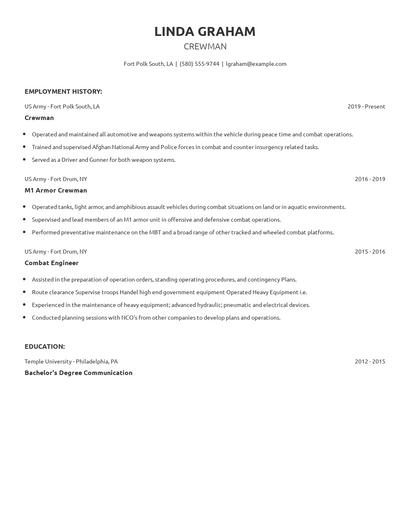 Crewman Resume