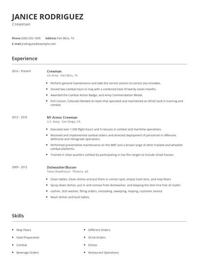 Crewman Resume