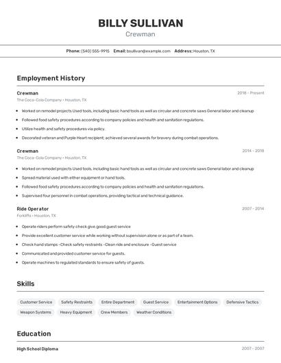 Resume example 2