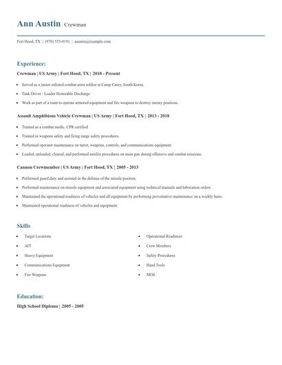 Crewman Resume