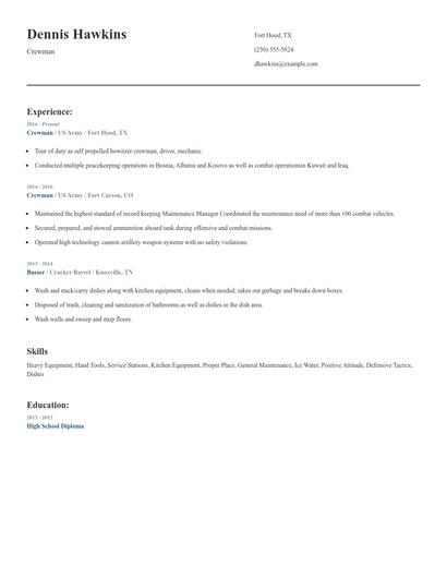 Crewman Resume