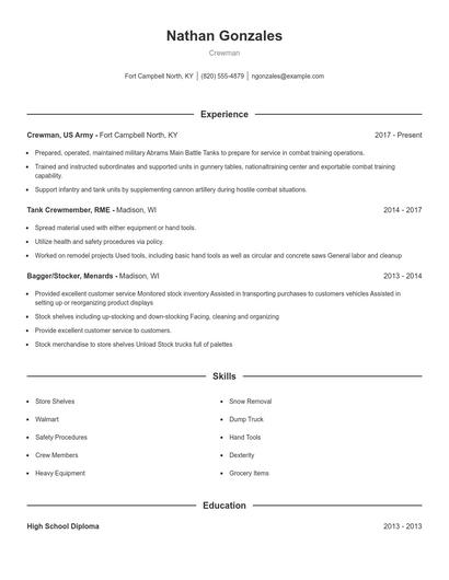 Resume example 1