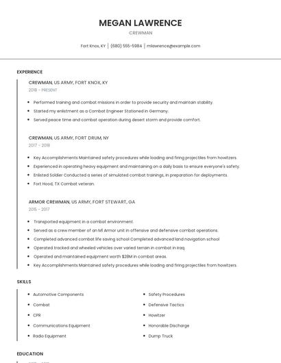 Crewman Resume