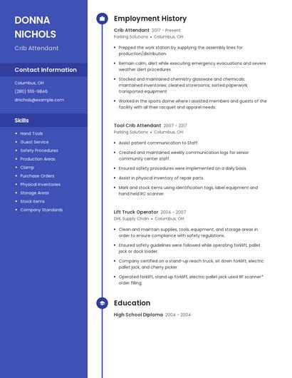 Crib Attendant Resume
