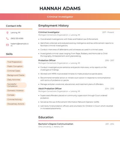 Resume example 3
