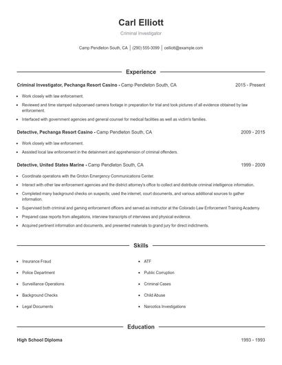 Resume example 1