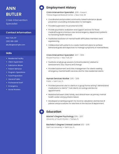 Crisis Intervention Specialist Resume