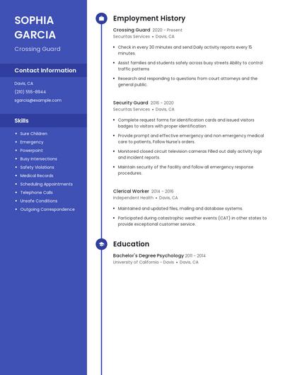 Crossing Guard Resume