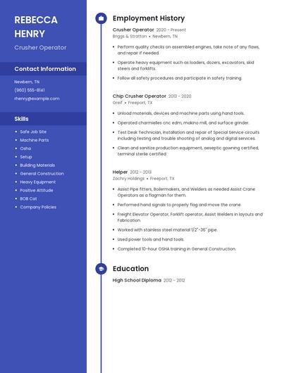 Crusher Operator Resume