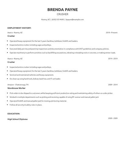 Crusher Resume