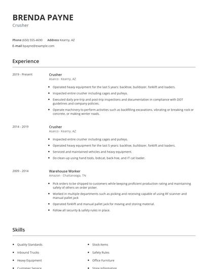 Crusher Resume