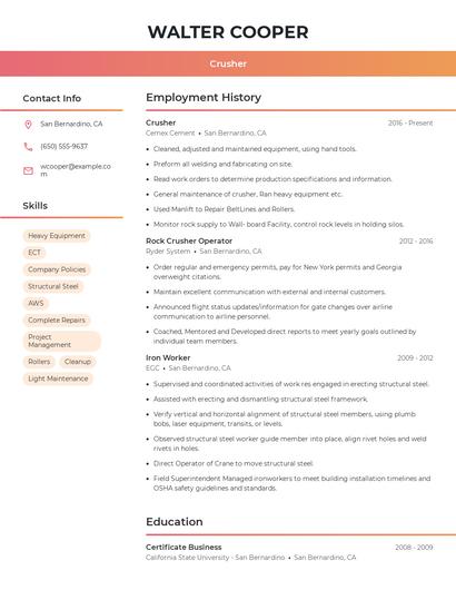 Crusher Resume