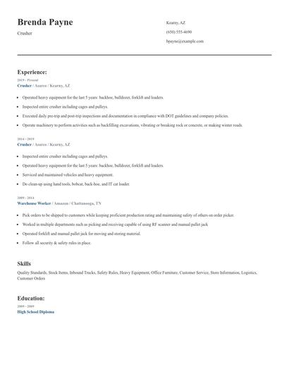 Crusher Resume