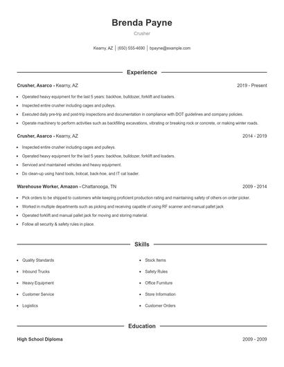 Crusher Resume