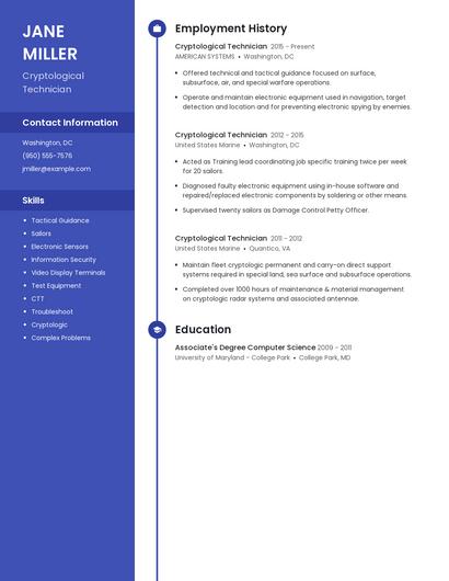 Cryptological Technician Resume