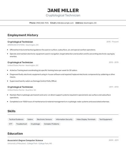 Resume example 2