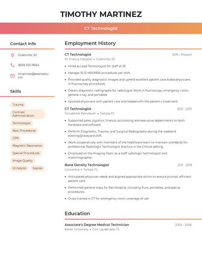 Resume example 3