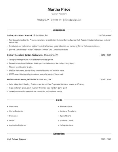 Resume example 1