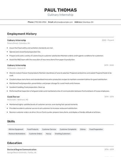 Resume example 2