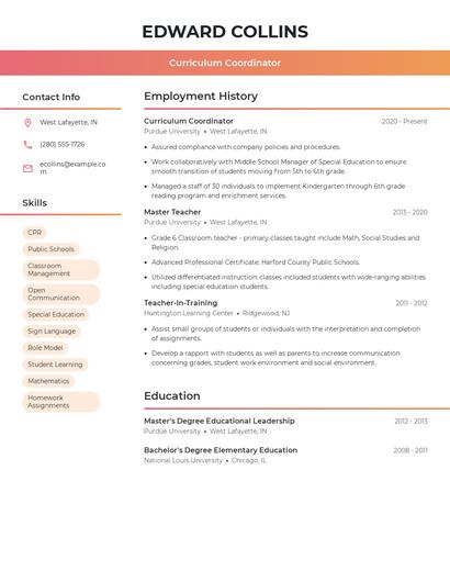 Resume example 3