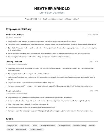 Resume example 2