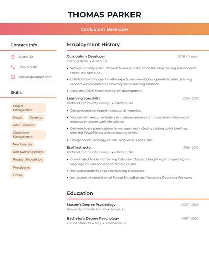 Resume example 3