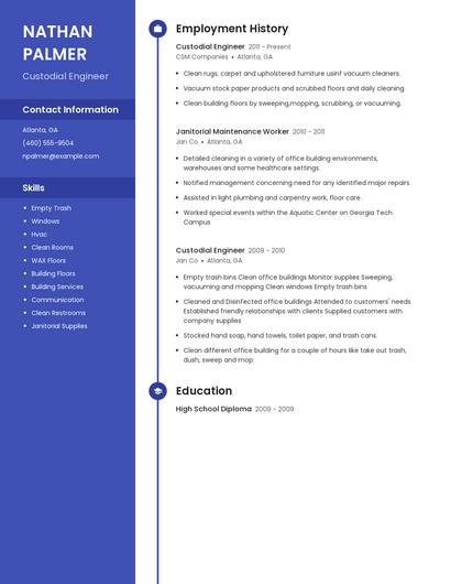 Custodial Engineer Resume