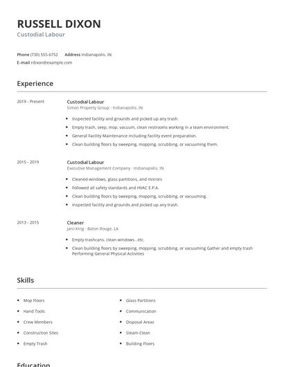 Custodial Labour Resume