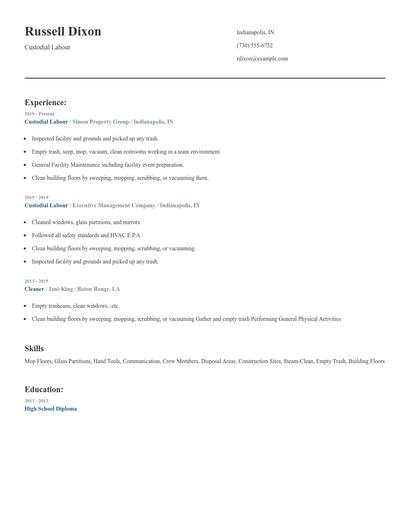 Custodial Labour Resume
