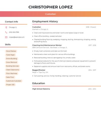 Custodian Resume