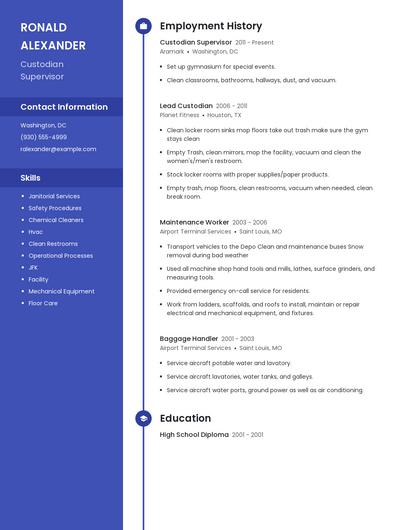 Custodian Supervisor Resume