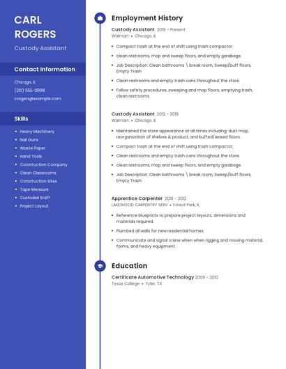 Custody Assistant Resume