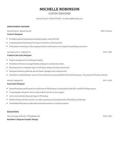 Custom Designer Resume