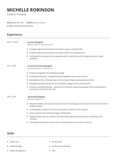 Custom Designer Resume