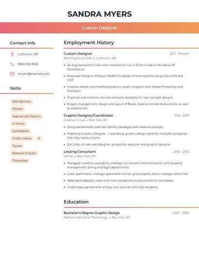 Custom Designer Resume