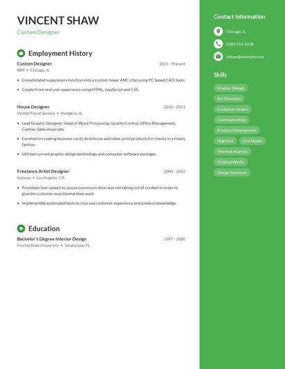Custom Designer Resume