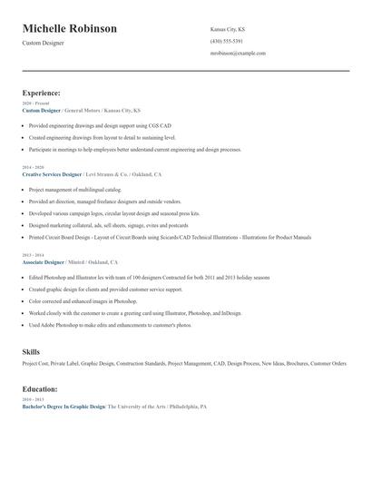 Custom Designer Resume