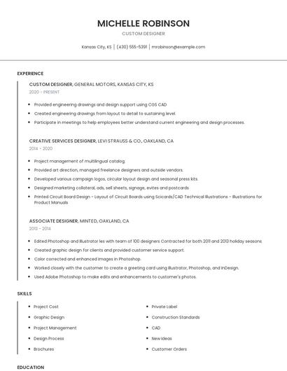 Custom Designer Resume