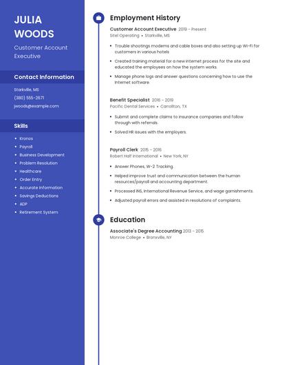 Customer Account Executive Resume