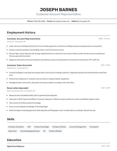 Resume example 2