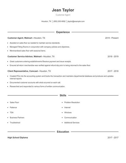 Resume example 1